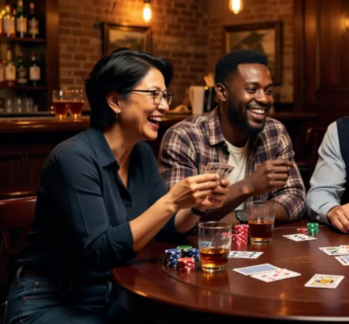 Uczestnicy wieczoru pokerowego w barze AltosEvent podczas rozgrywki